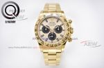 Premium replica QF factory Rolex Daytona gold case Little Devil Swiss 4130 movement  milk yellow dial 